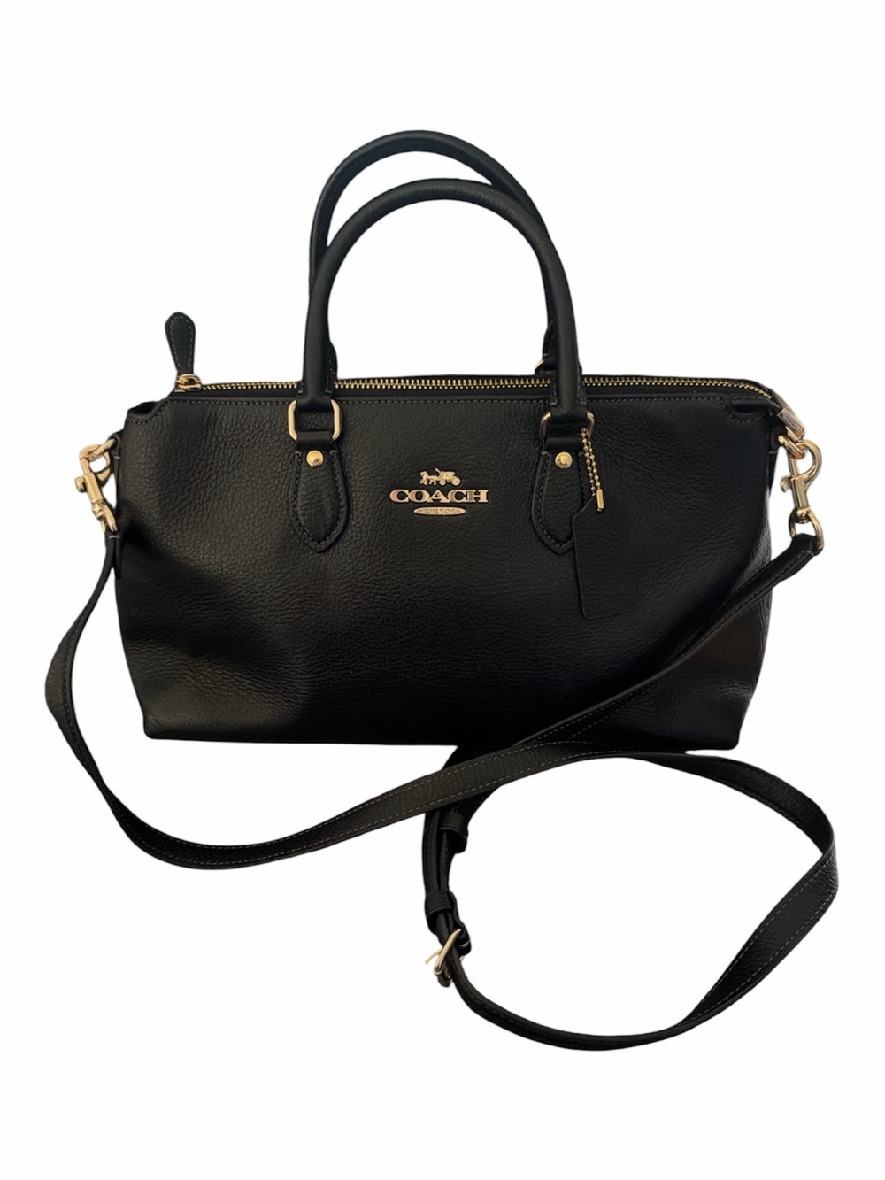 Coach CR156 Georgia black pebbled leather satchel NWOT
